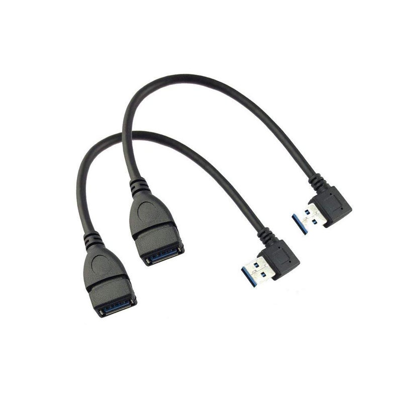 Seadream 2Pack SuperSpeed USB 3.0 Left Angle Male to Female Extension Cable-Left Angle - Image 1